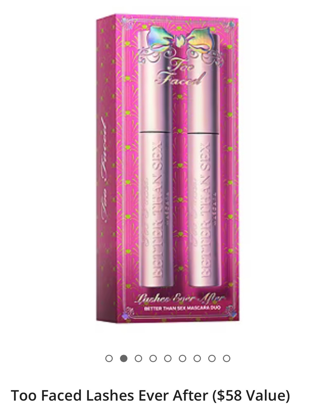 Too Faced Lashes Ever After Mascara Duo — Pink and Gold Accents